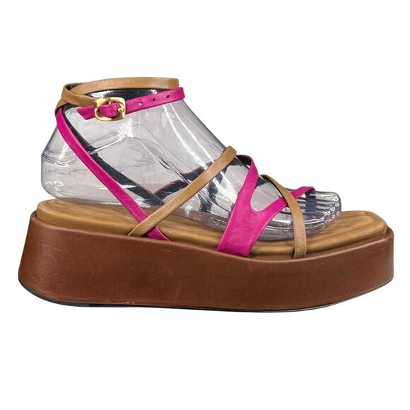 Rag & Bone Women’s Logan Brown Pink Strappy Sandals Size 37.5  US 7.5 - Picture 1 of 13